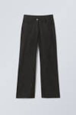 Black - Regular Fit Linen Blend Trousers - 0