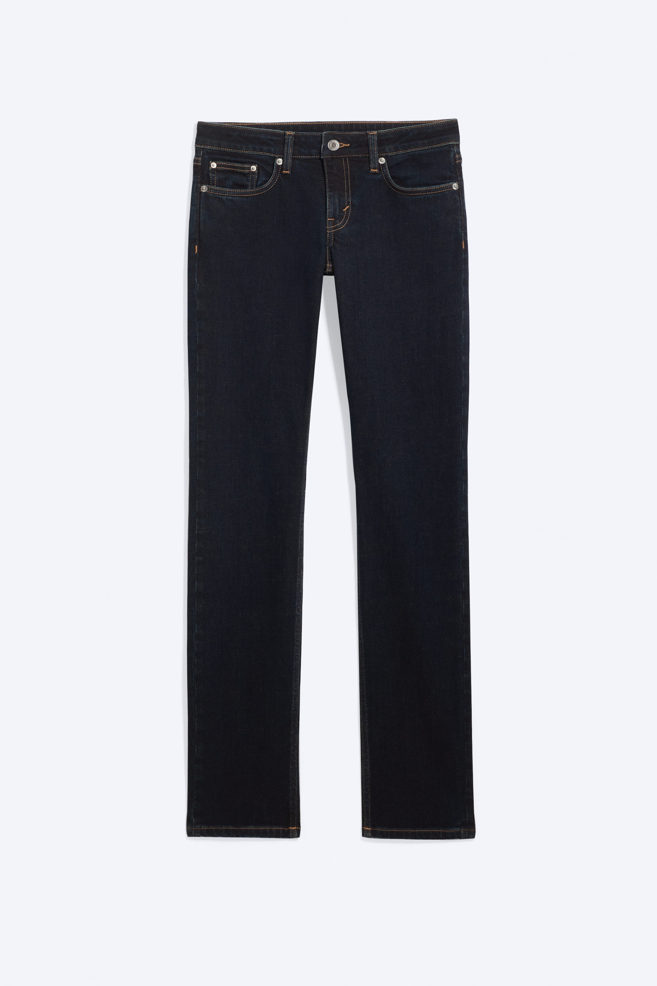 Shiny Blue - Dark Blue - Neptune Low Rise Slim Straight Jeans - 5