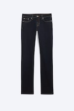 Shiny Blue - Dark Blue - Neptune Low Rise Slim Straight Jeans - 5