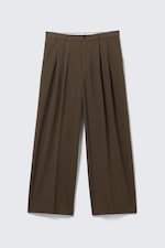 Brown Pinstripe - Nate Loose Fit Pleated Suit Trousers - 4