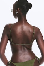 Dark Green - Shimmer - Triangle Bikini Top - 3