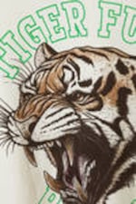 White & Green - Tiger Fury - Graphic Short-Sleeved Varsity T-shirt - 5