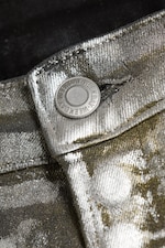 Coated Silver/Golden - Low-Rise Coated Bootcut Jeans - 5