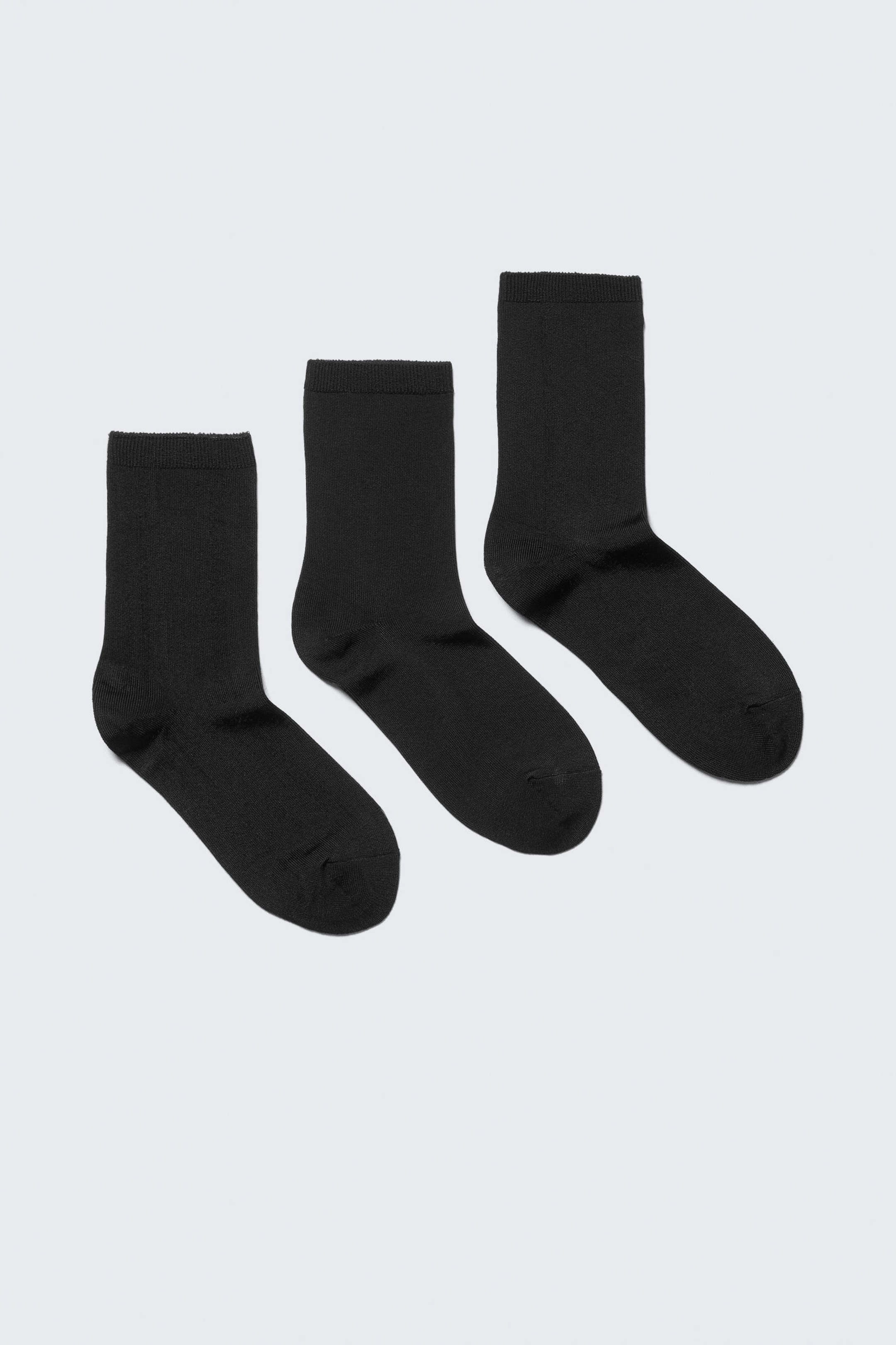 Svart - 3-pack Shiny Socks