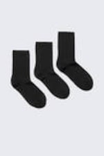 Schwarz - 3er-Pack glänzende Socken - 0