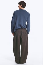 Dunkelbraun - Schlupfhose mit Barrel-Bein - 3