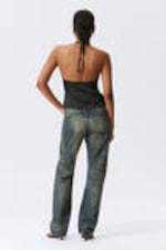 Dark Grey - Tie-Front Halterneck Top - 3