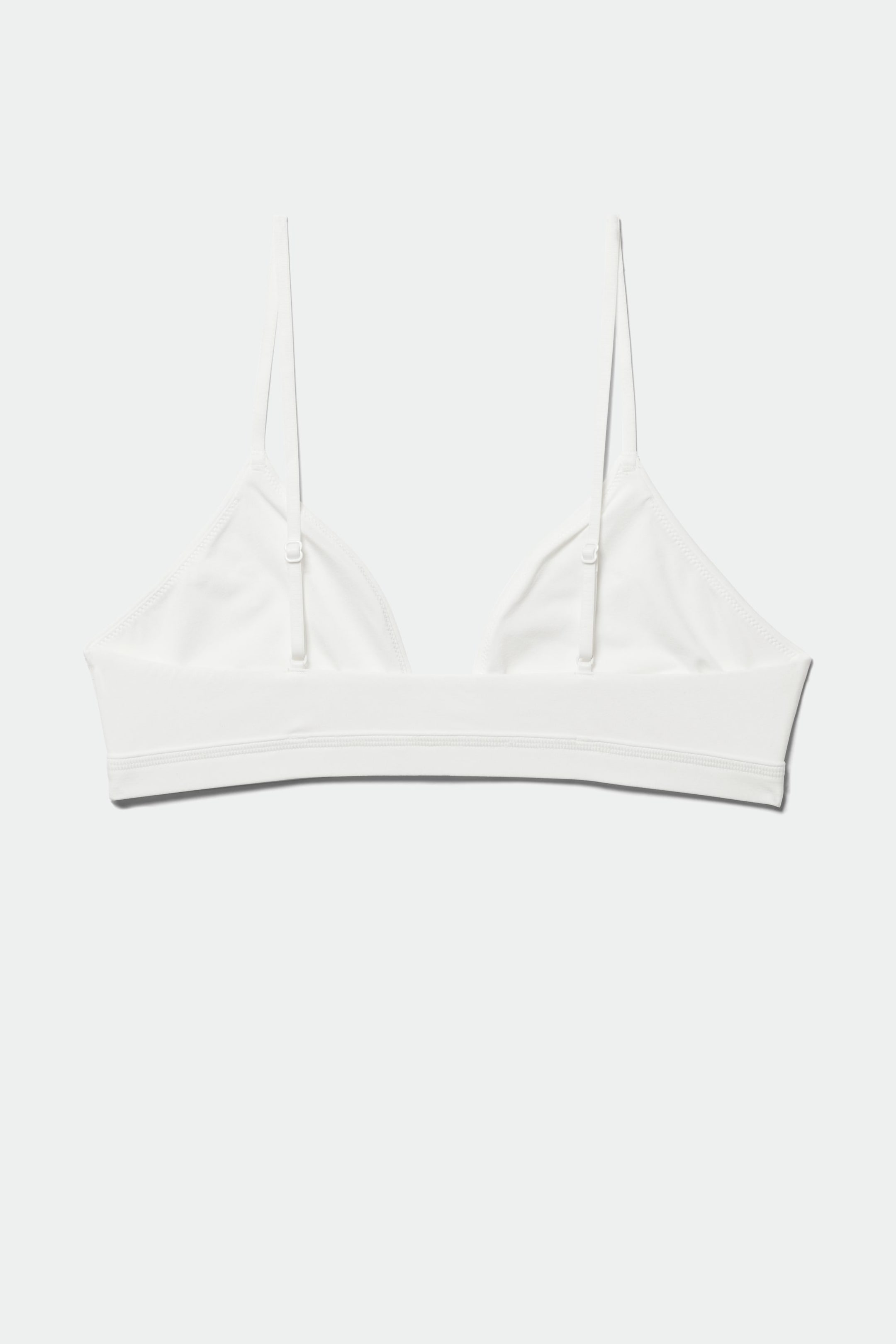 White - Soft Triangle Bralette - 1