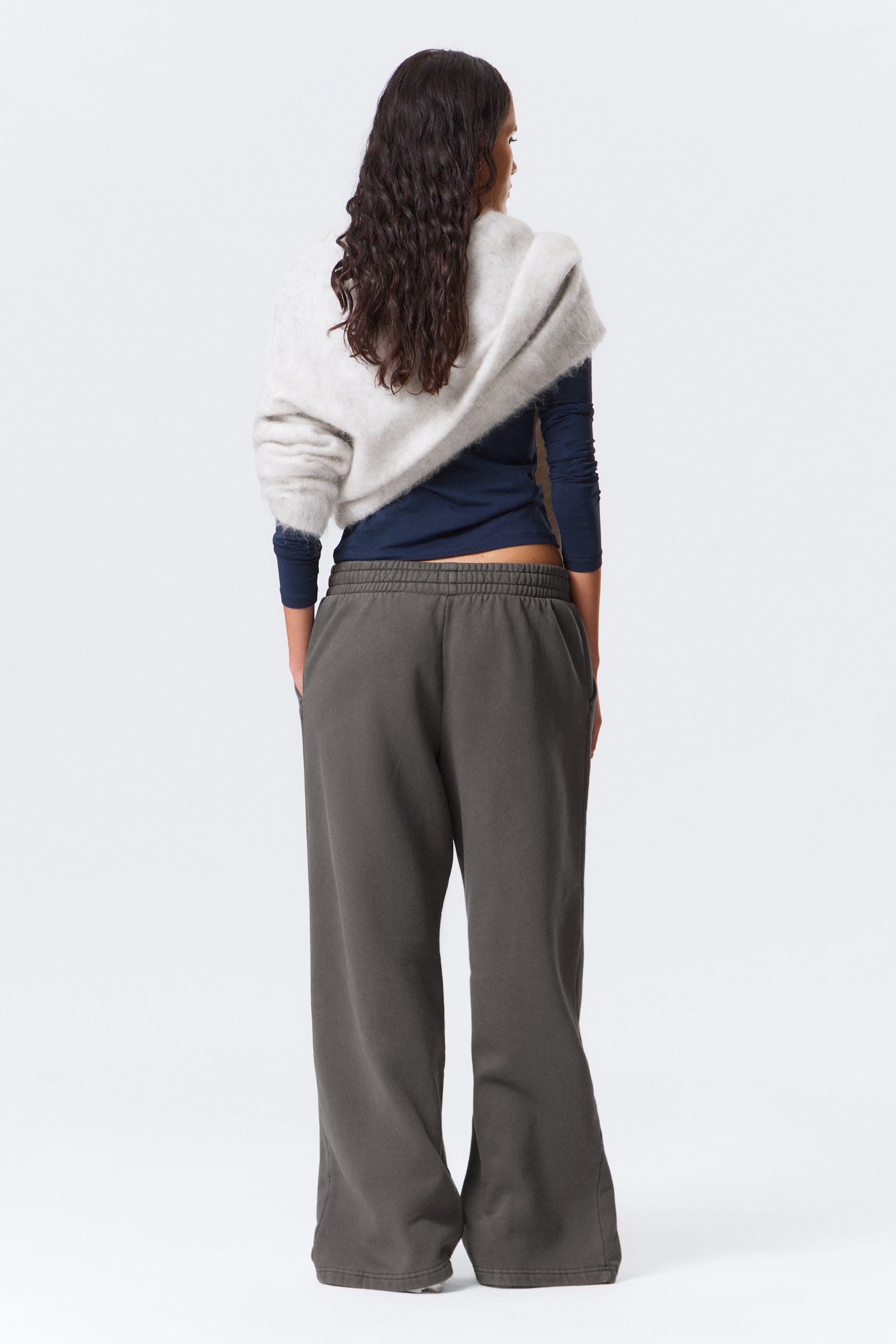 Pantalón de chándal grueso, largo y holgado - Gris oscuro lavado/Gris/Gris jaspeado/Verde oscuro/Negro/Marrón oscuro/Azul marino - 5