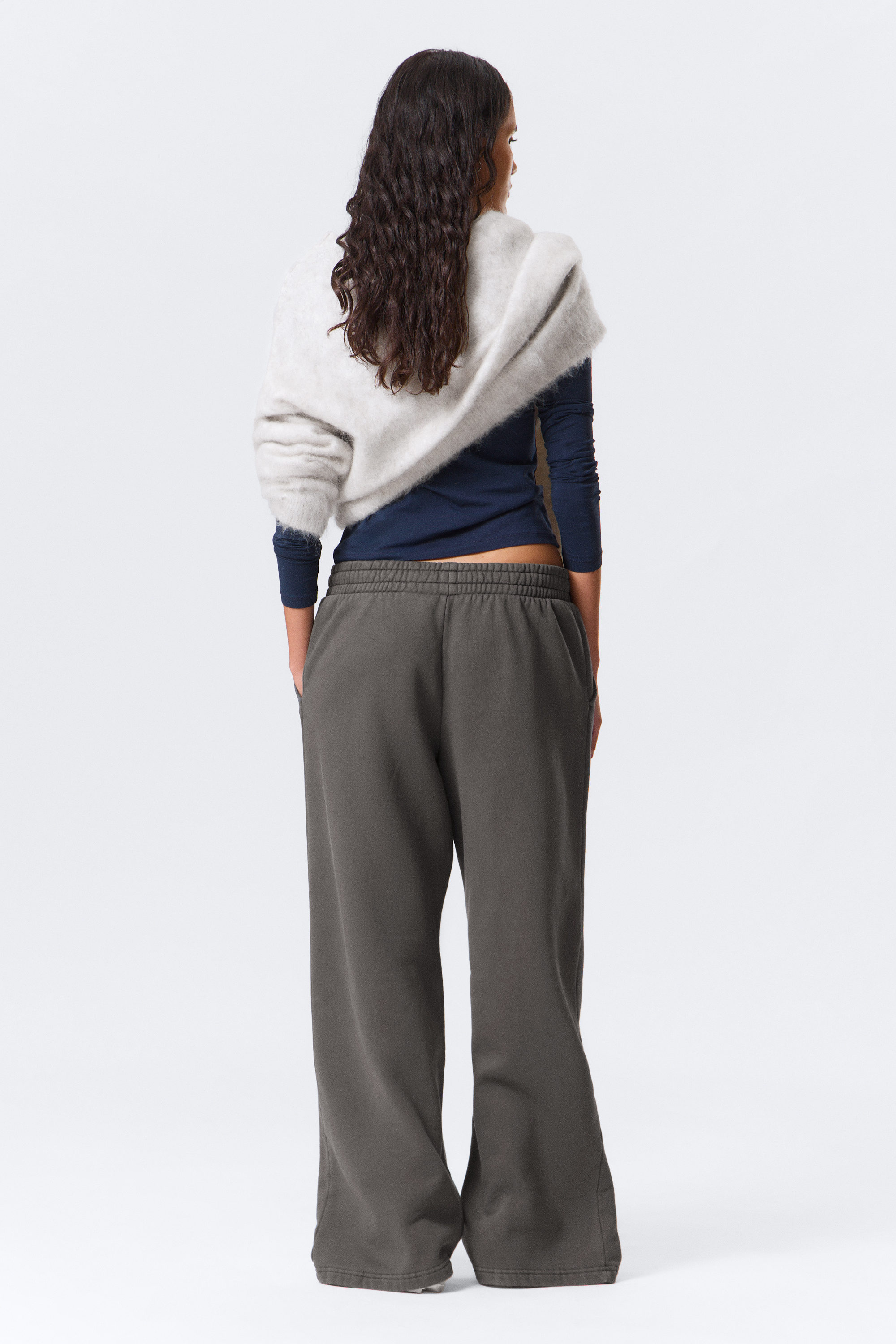 Gewaschenes Dunkelgrau - Lange, schwere Sweatpants in lockerer Passform - 3