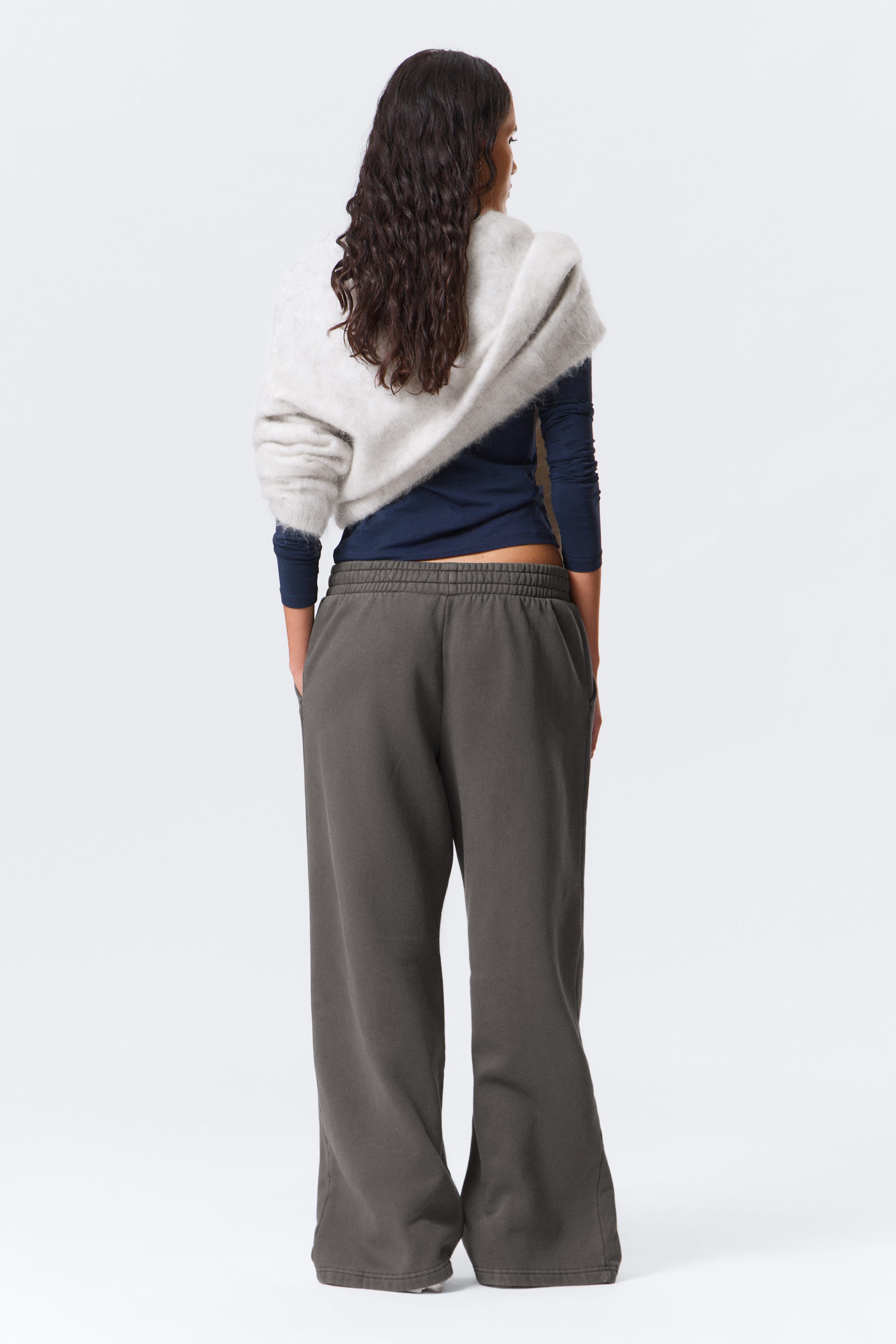 Washed Dark Grey - Loose Long Heavyweight Sweatpants - 3