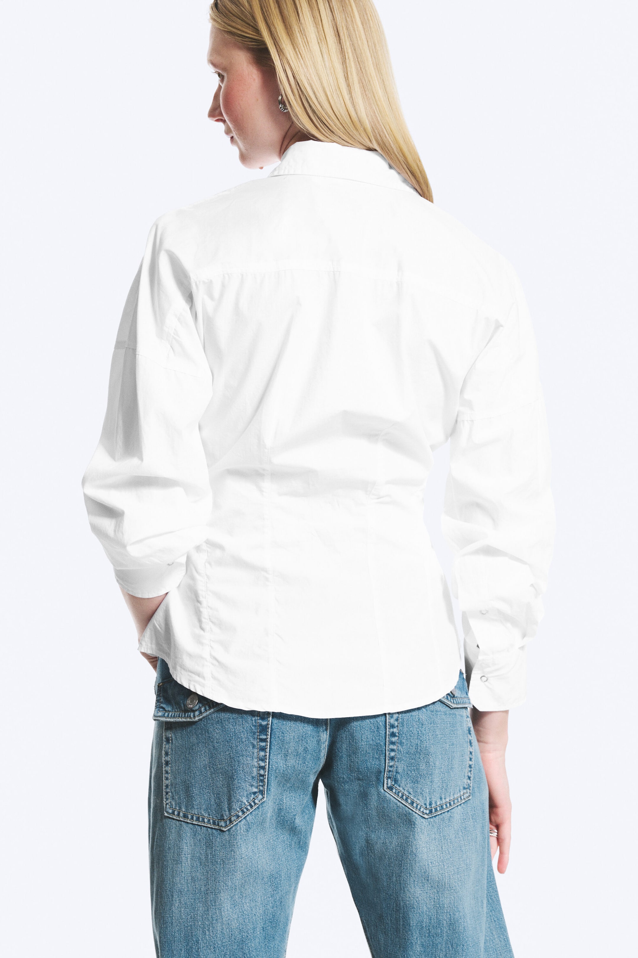 White - Waisted A-Line Shirt - 2