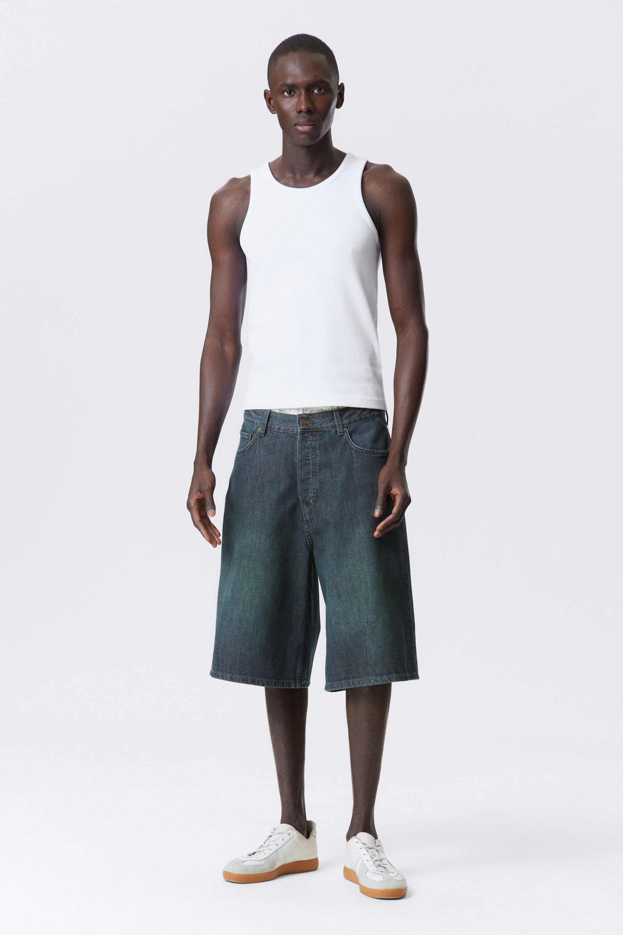 #4C5164 - Astro Denim Loose Baggy Shorts - 2