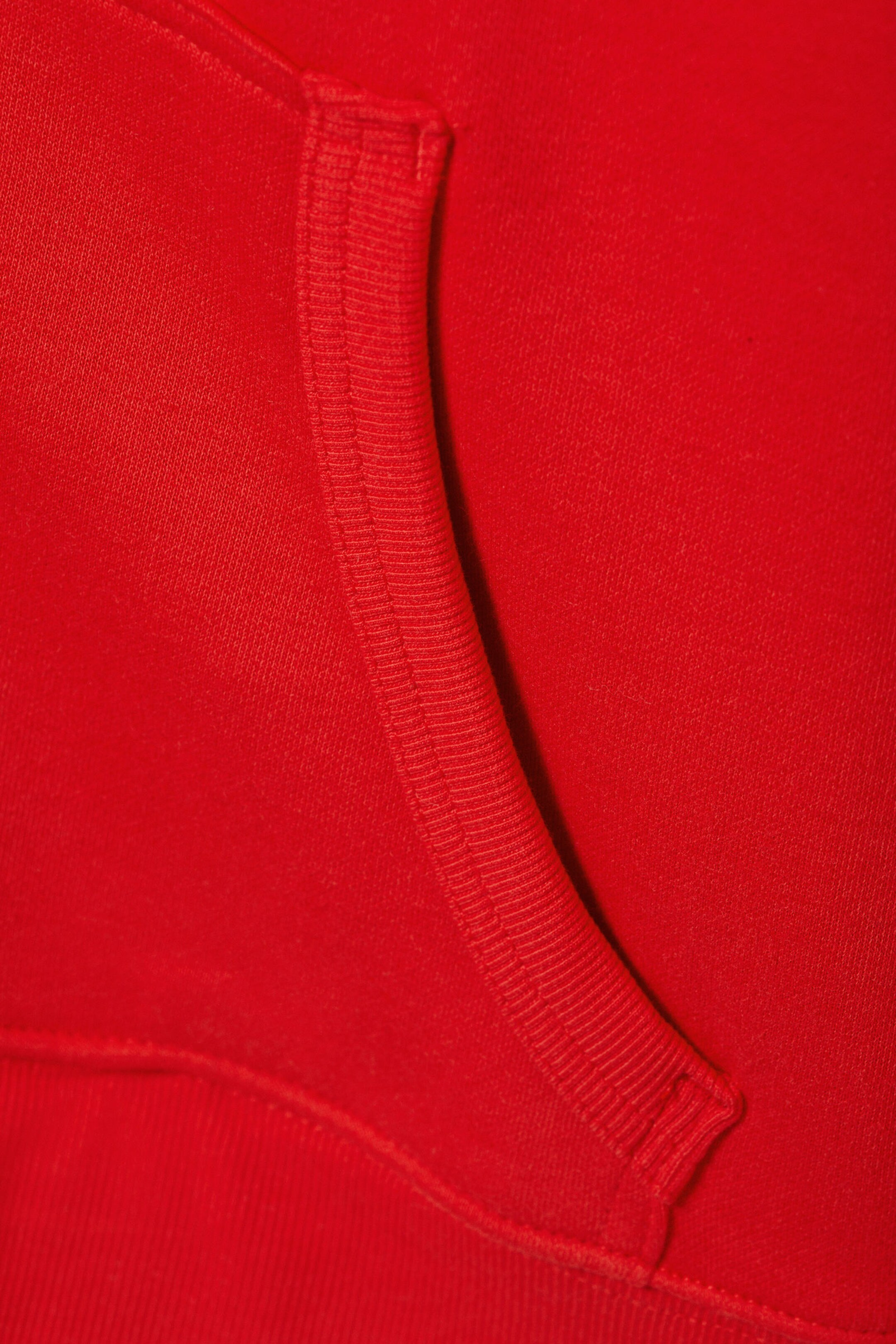 Bright Red - Shrunken Zip Hoodie - 1