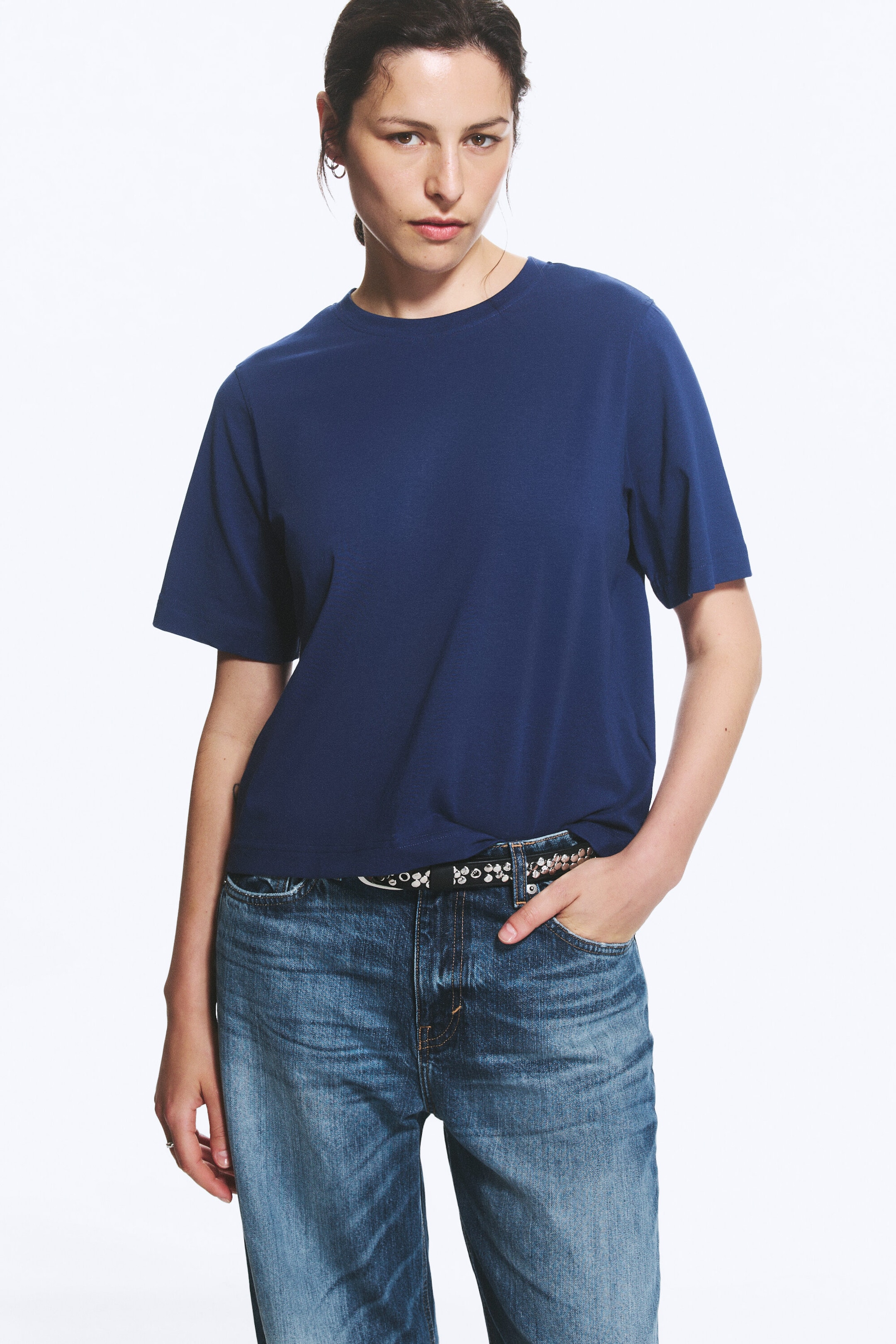 Dark Blue - Perfect Boxy T-shirt - 1