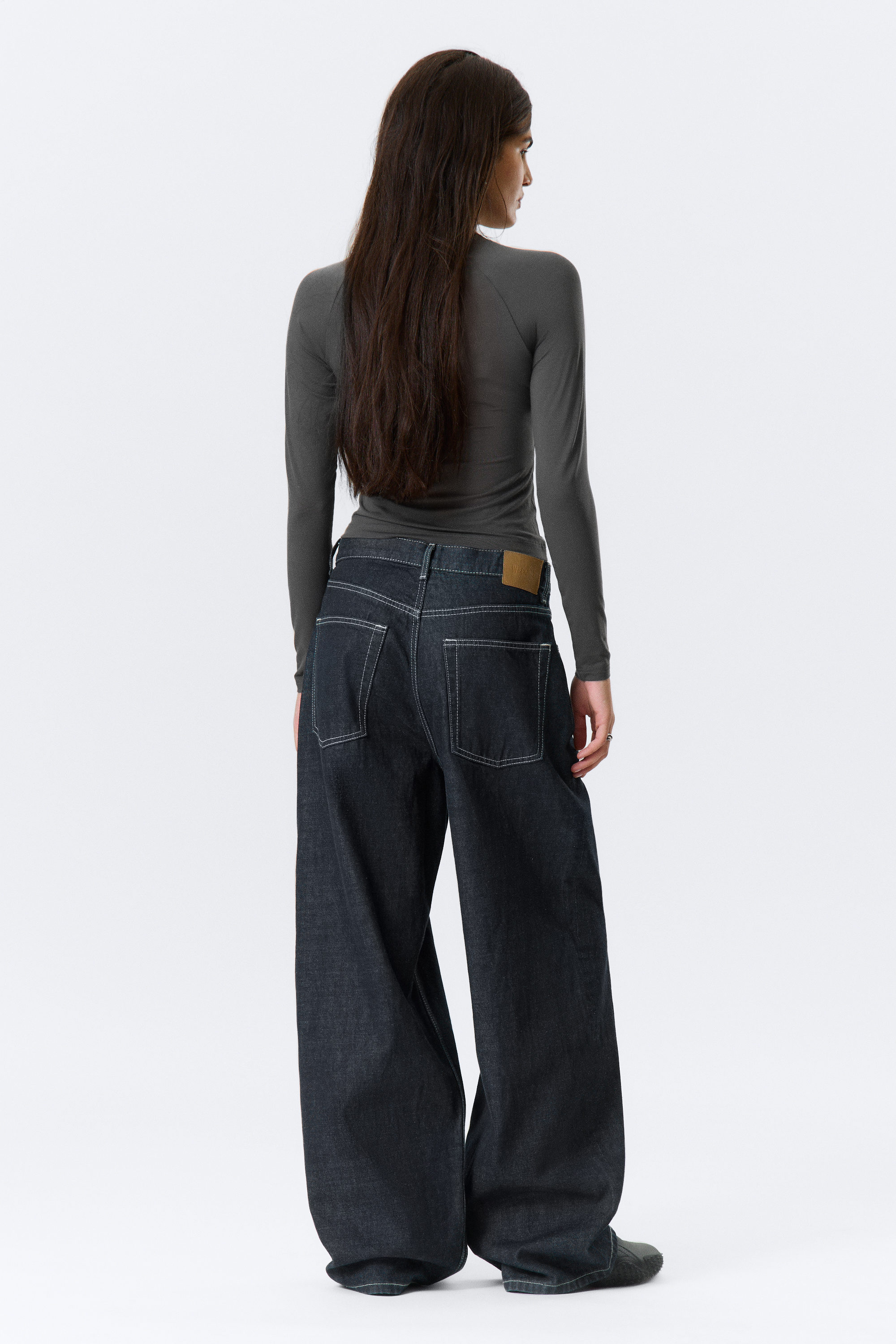 Blue Rinse - Mörkblå - Astro Loose Baggy Leg Jeans - 7