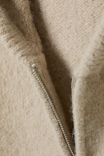 Beige - Boxy Knitted Zip Hoodie - 7