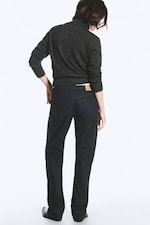 Indigo Coating - Mørk Blå - Laika Belagt Rett Jeans med Mellomhøy Midje - 3