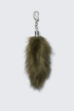 Dark Khaki Green - Faux Fur Bag Charm - 0