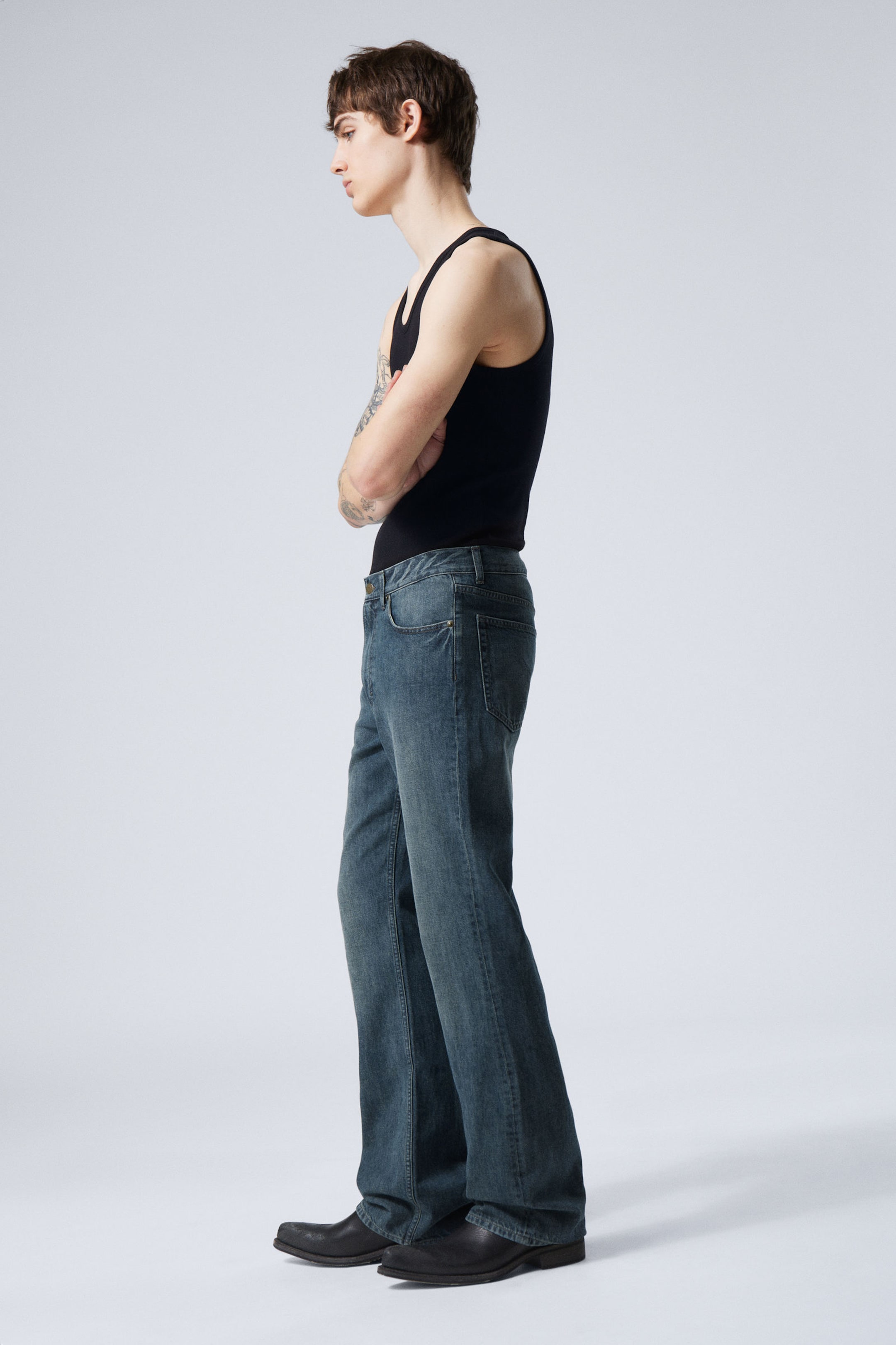 Lake Blue - Medium Blue - Mercury Relaxed Bootcut Leg Jeans - 2