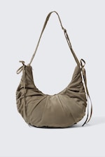 Dark Beige - RUCHED CROSSBODY BAG - 0