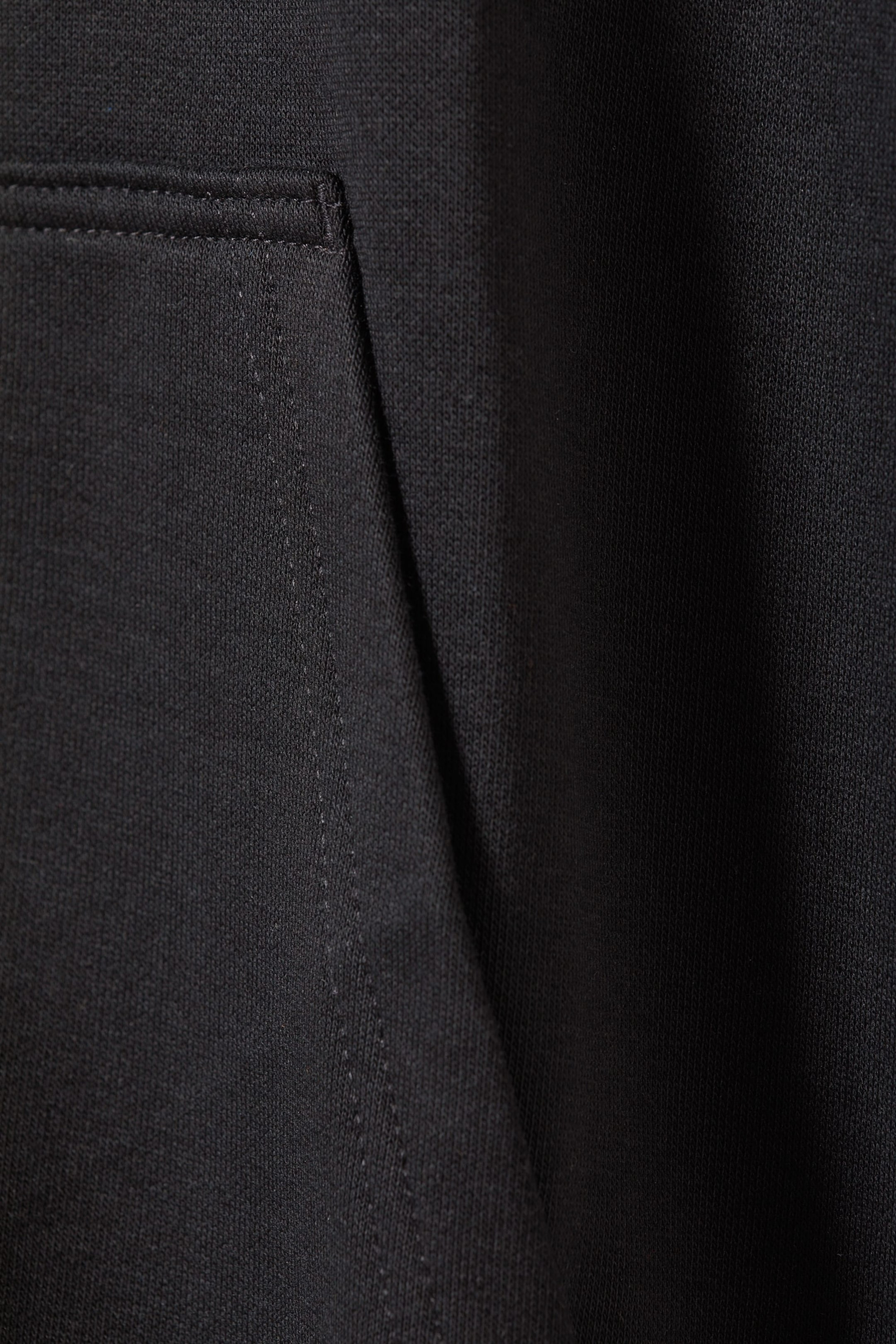 Schwarz - Oversized-Kapuzenjacke mit Reißverschluss - 1