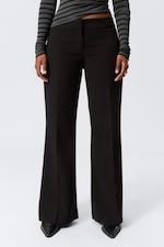 Black - Mid Rise Flared Suiting Trousers - 1