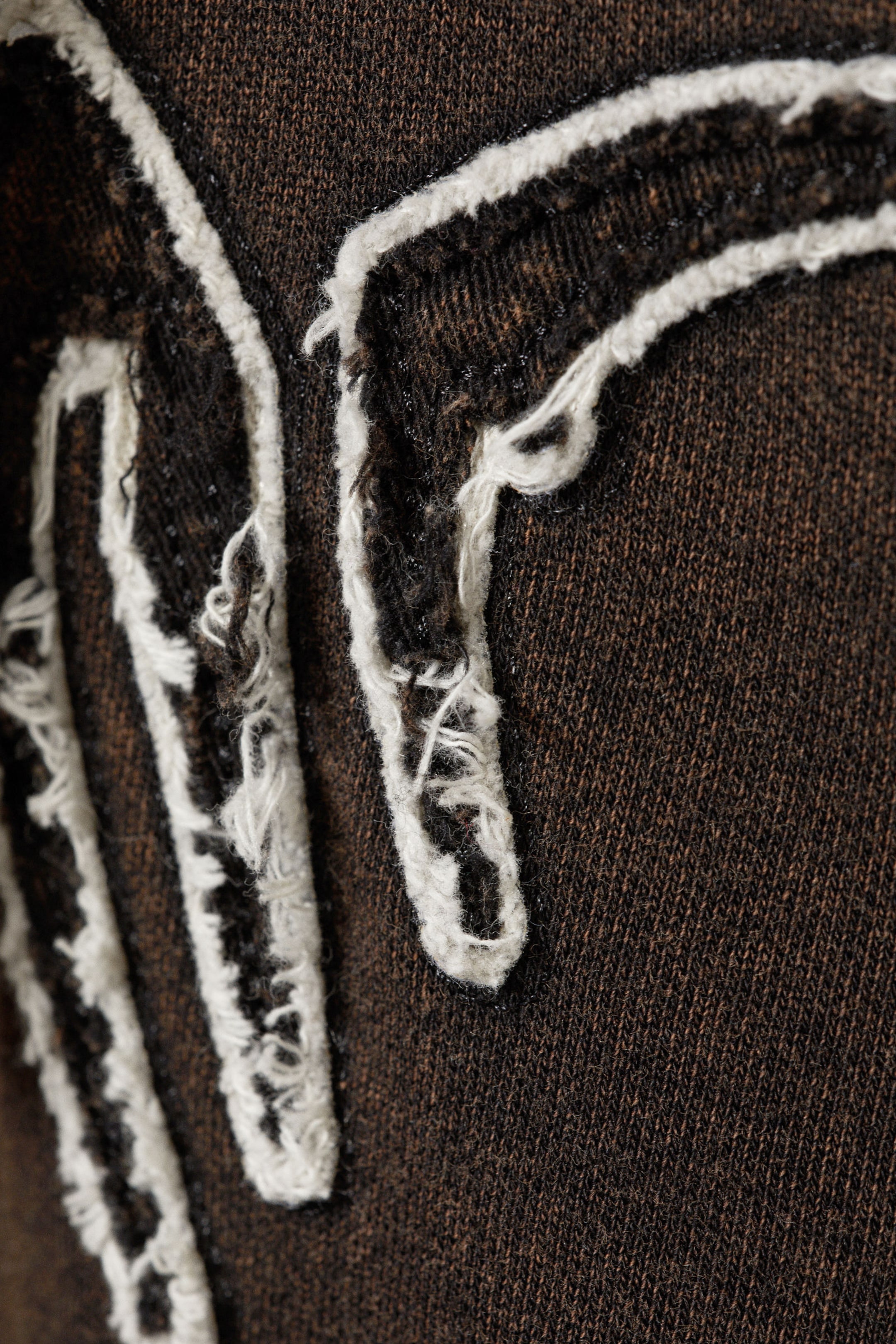 Washed Dark Brown - Dream - Boxy Embroidery Zip Hoodie - 4