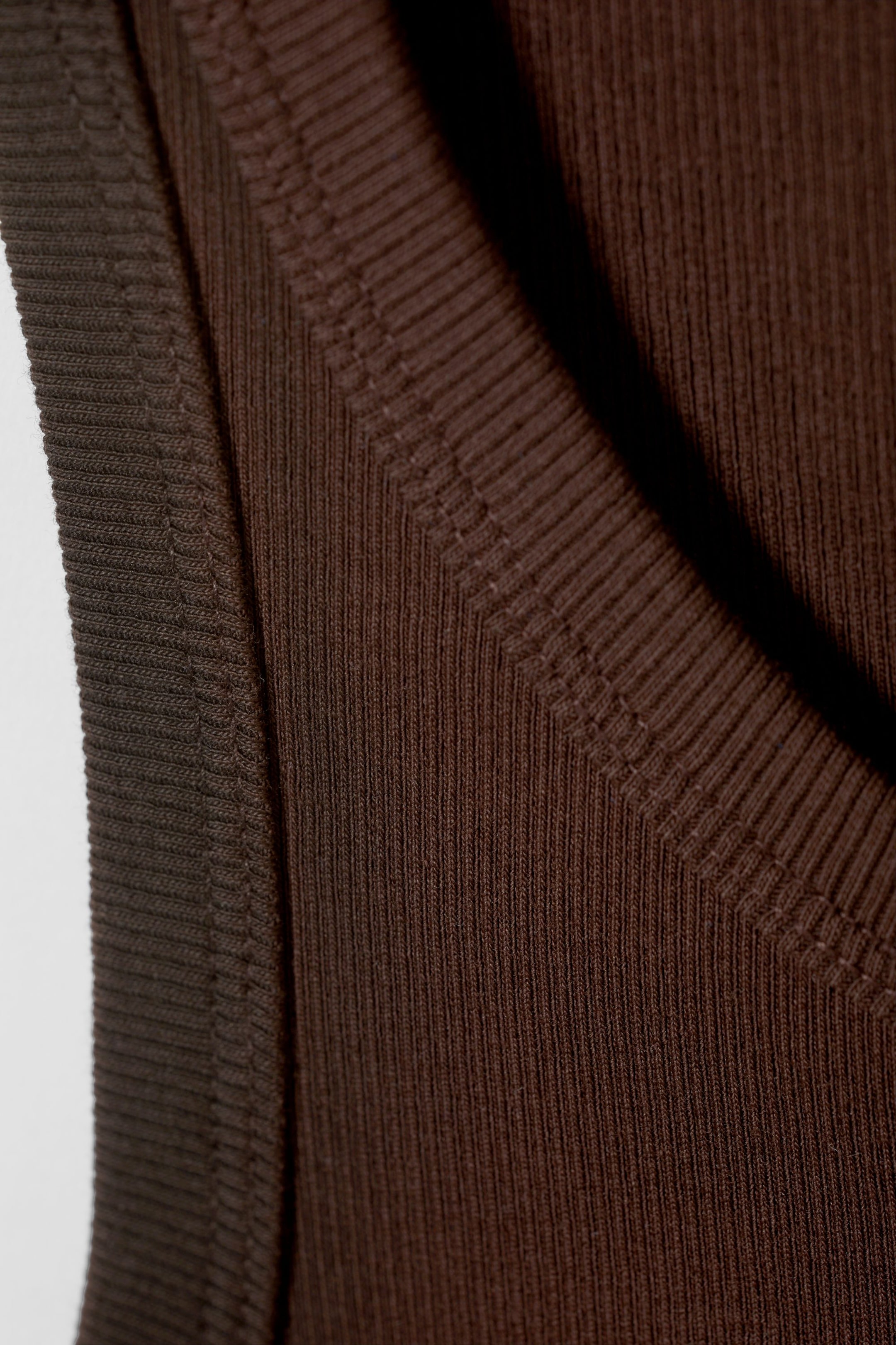 Dark brown - Close Rib Dress Short Dye - 1