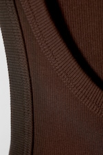 Dark brown - Close Rib Dress Short Dye - 1