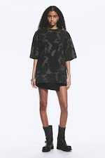 Khakigrön - Camouflage - Oversized kortärmad t-shirt med tryck - 0