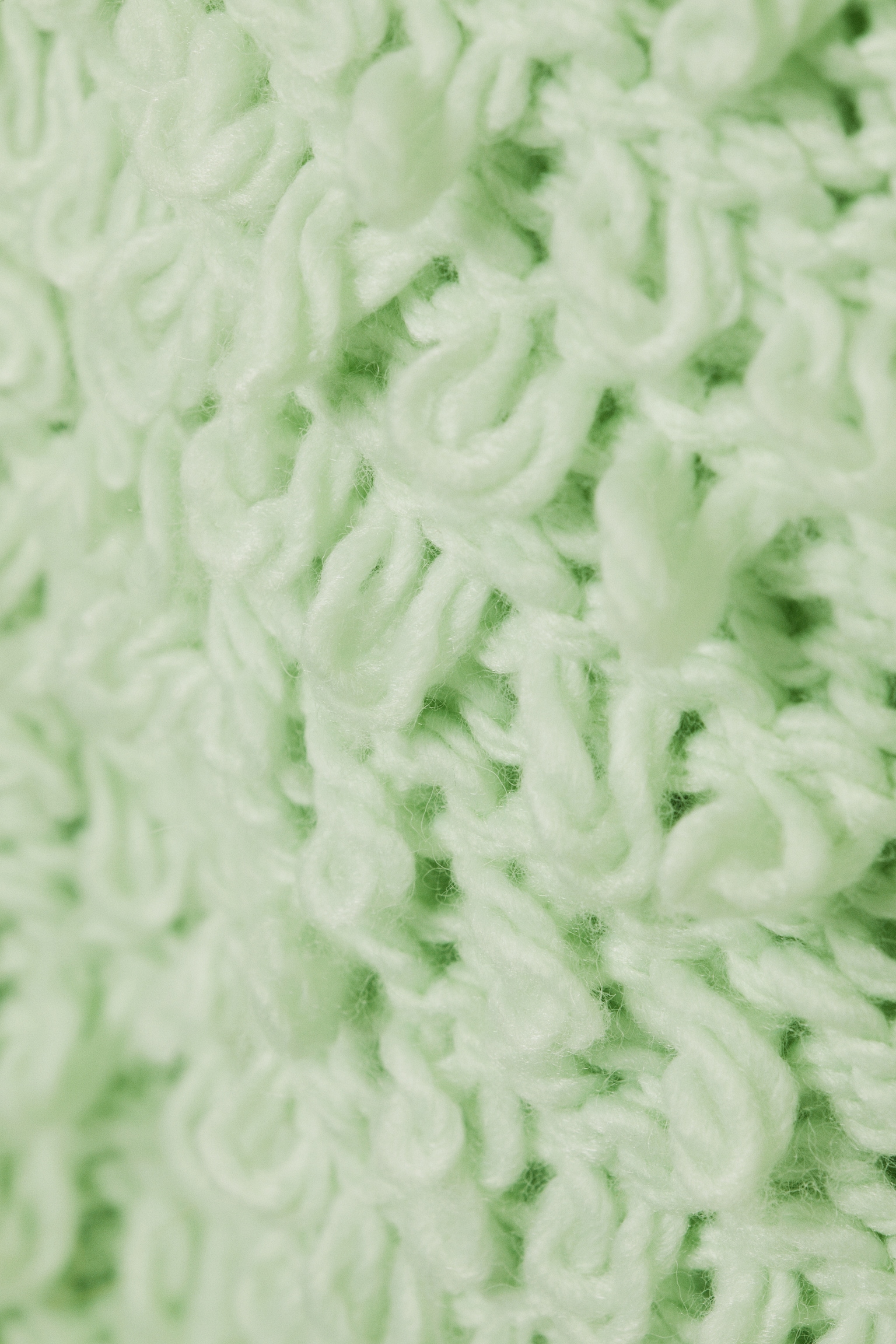 Textured Loop Knit Sweater - Light Green/Beige - 3