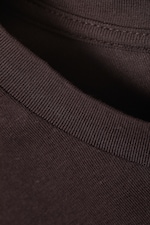 Dark Brown - Short-Sleeved Mini T-shirt Dress - 1