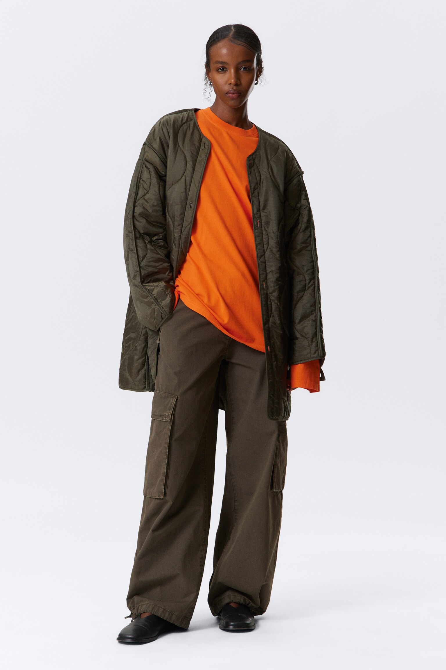 Oversized parkas med avtagbart foder - Kakibrun - 8