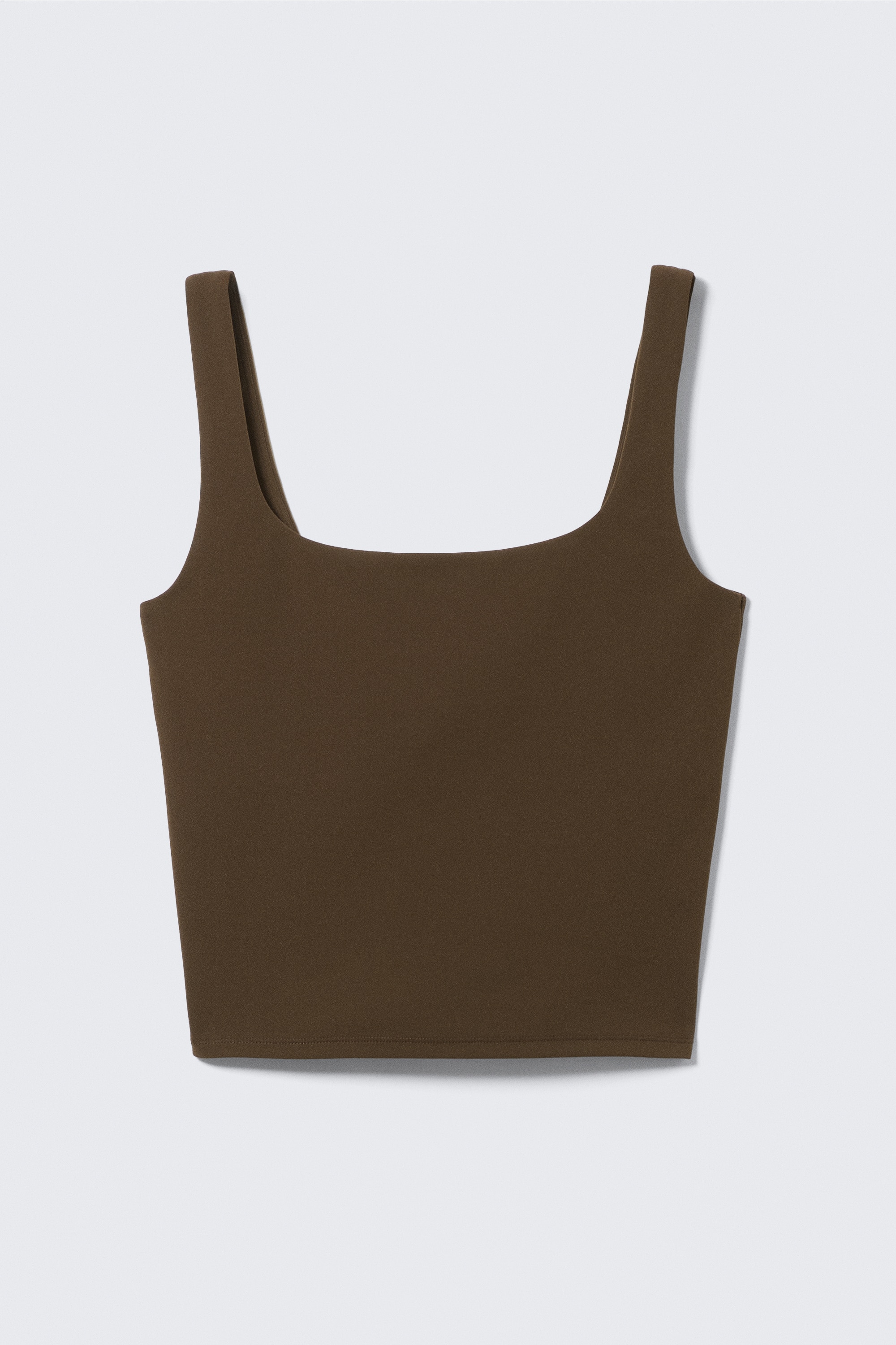 Cropped Sports Top - Dark Brown/Dark Khaki Green/Black