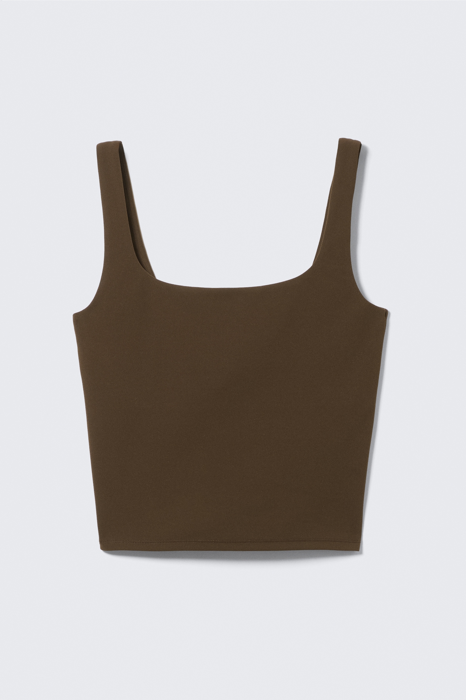 Cropped Sports Top - Dark Brown/White/Black/Dark Khaki Green - 2