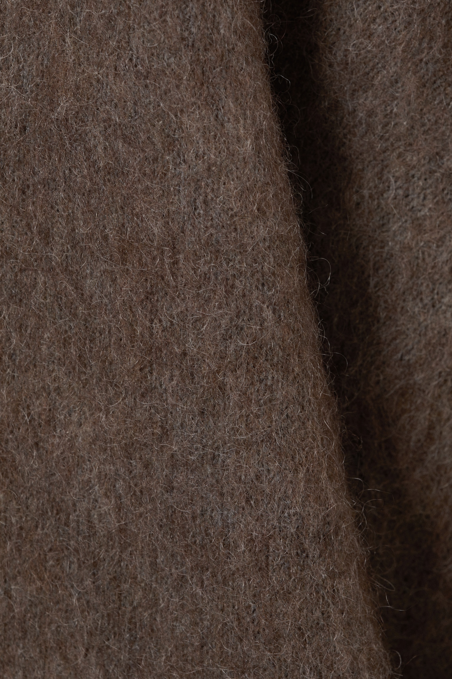 Oversized Knitted Mohair Blend Sweater - Brown/Beige/Dark Green - 5