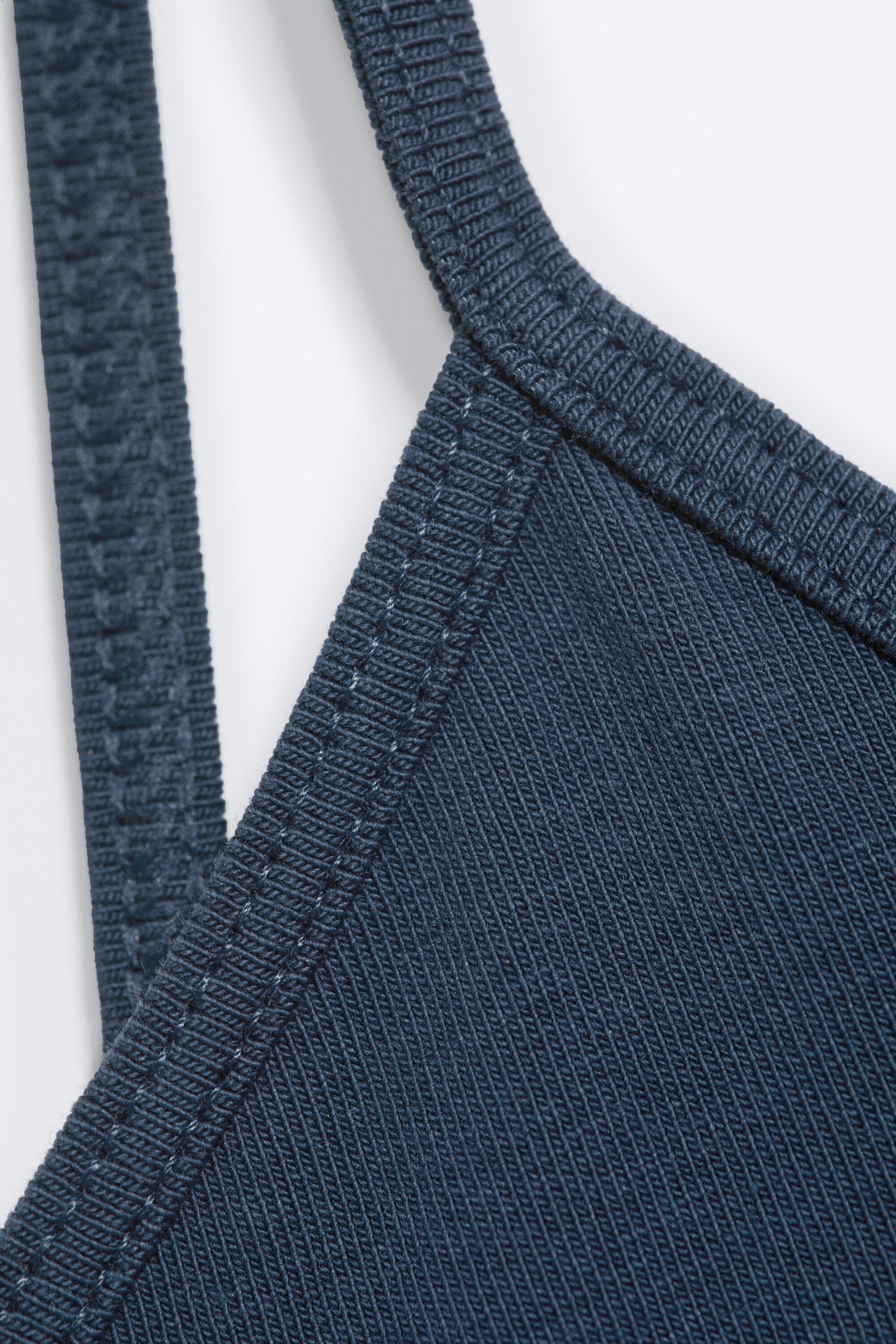 Dark Blue - V-neck Jersey Mini Dress - 4