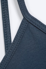 Dark Blue - V-neck Jersey Mini Dress - 4