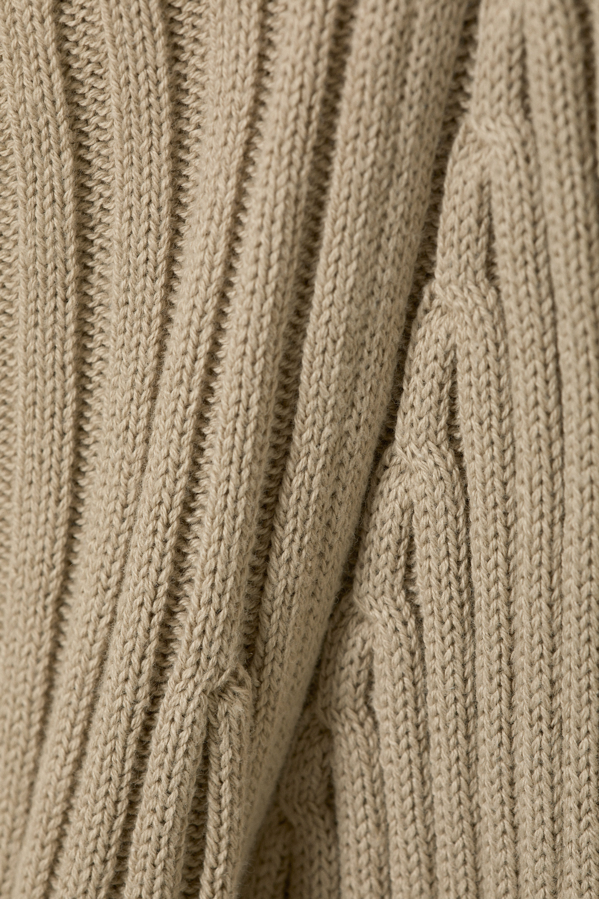 Beige - Slim Knitted Boat-Neck Sweater - 5