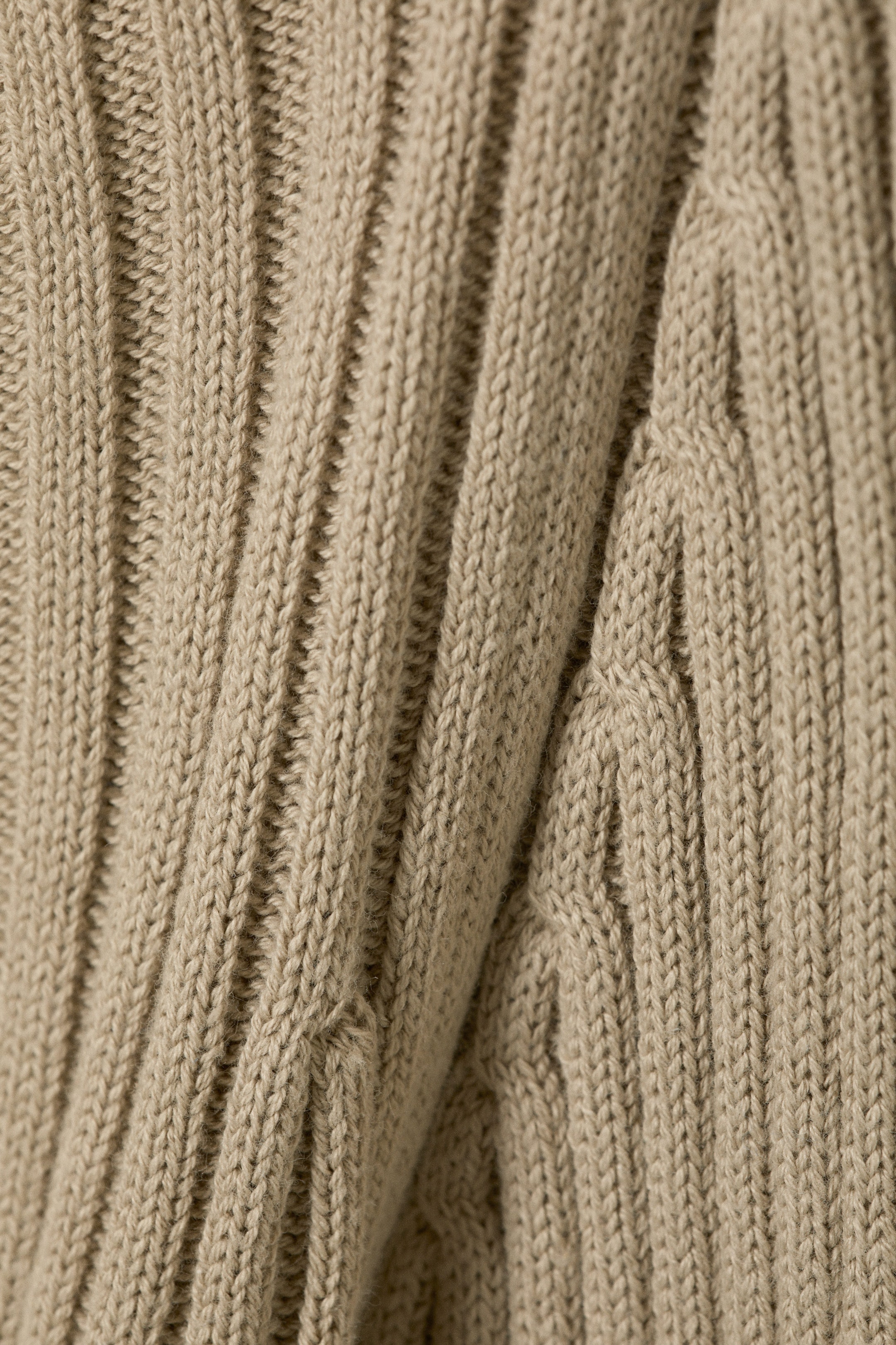 Beige - Tight stickad tröja med båtringing - 5