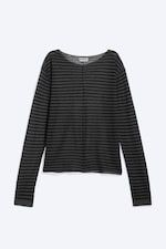 Randig mörkgrå - Ledig Skir Stickad Tröja - 4