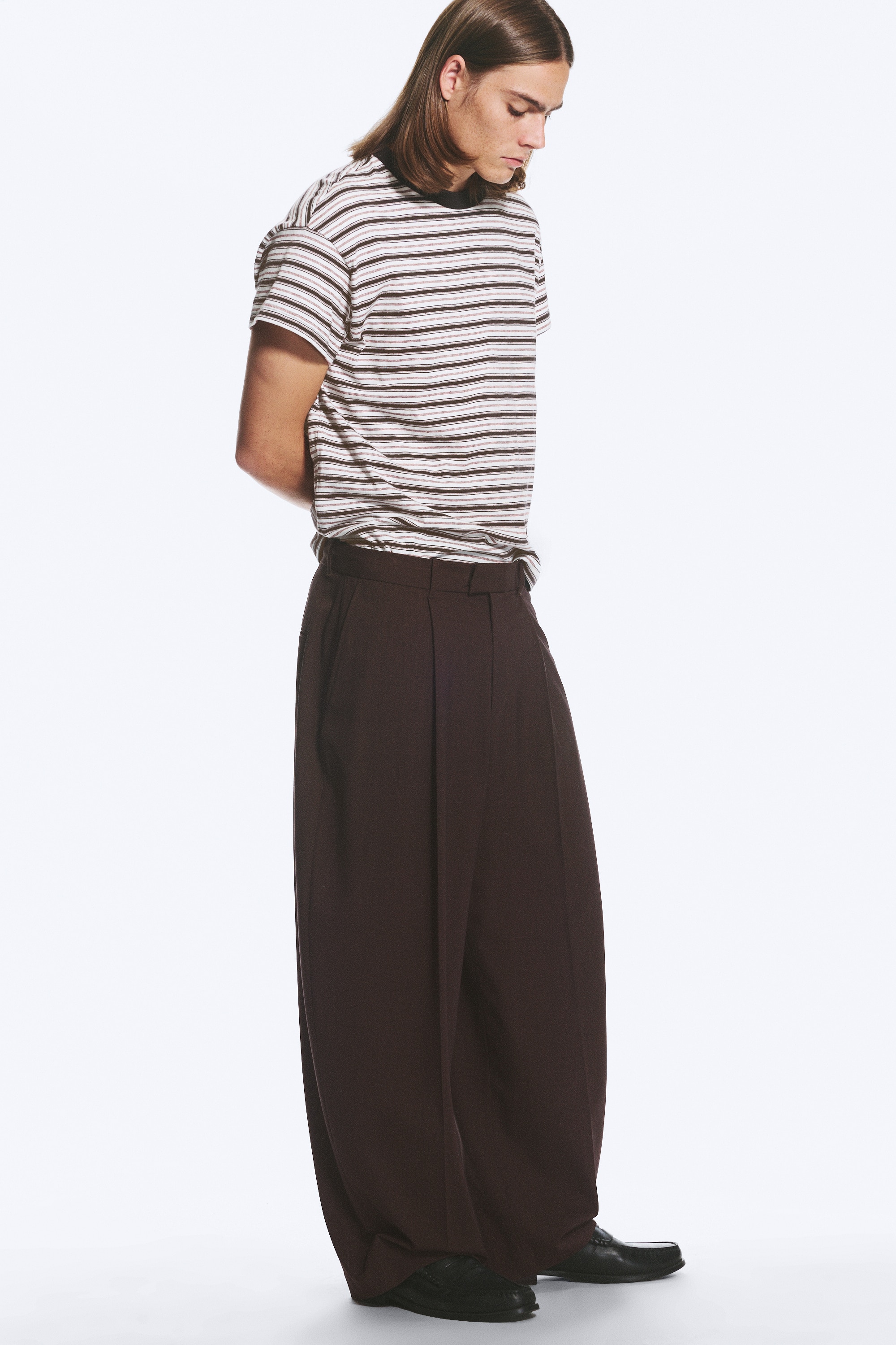 Felix Pantaloni A Barile - Marrone scuro/Nero