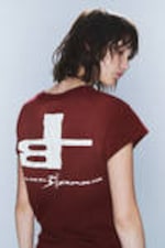 Zonverbleekt donkerrood - CM x LB uniseks T-shirt met korte mouwen - 3
