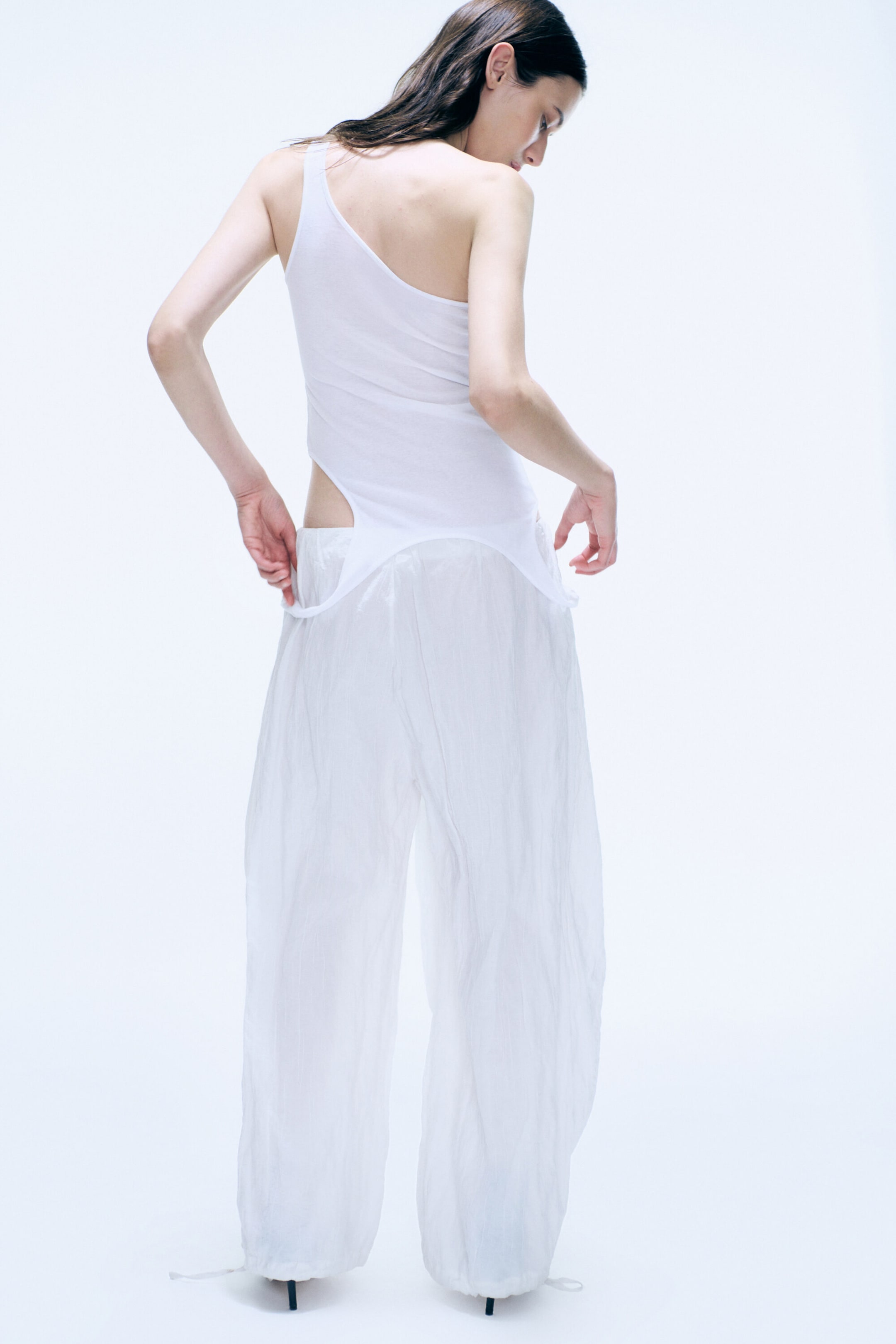 White - Baggy wrap trouser - 3