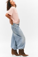 Striped Pink - Striped Relaxed Fit Polo Shirt - 2