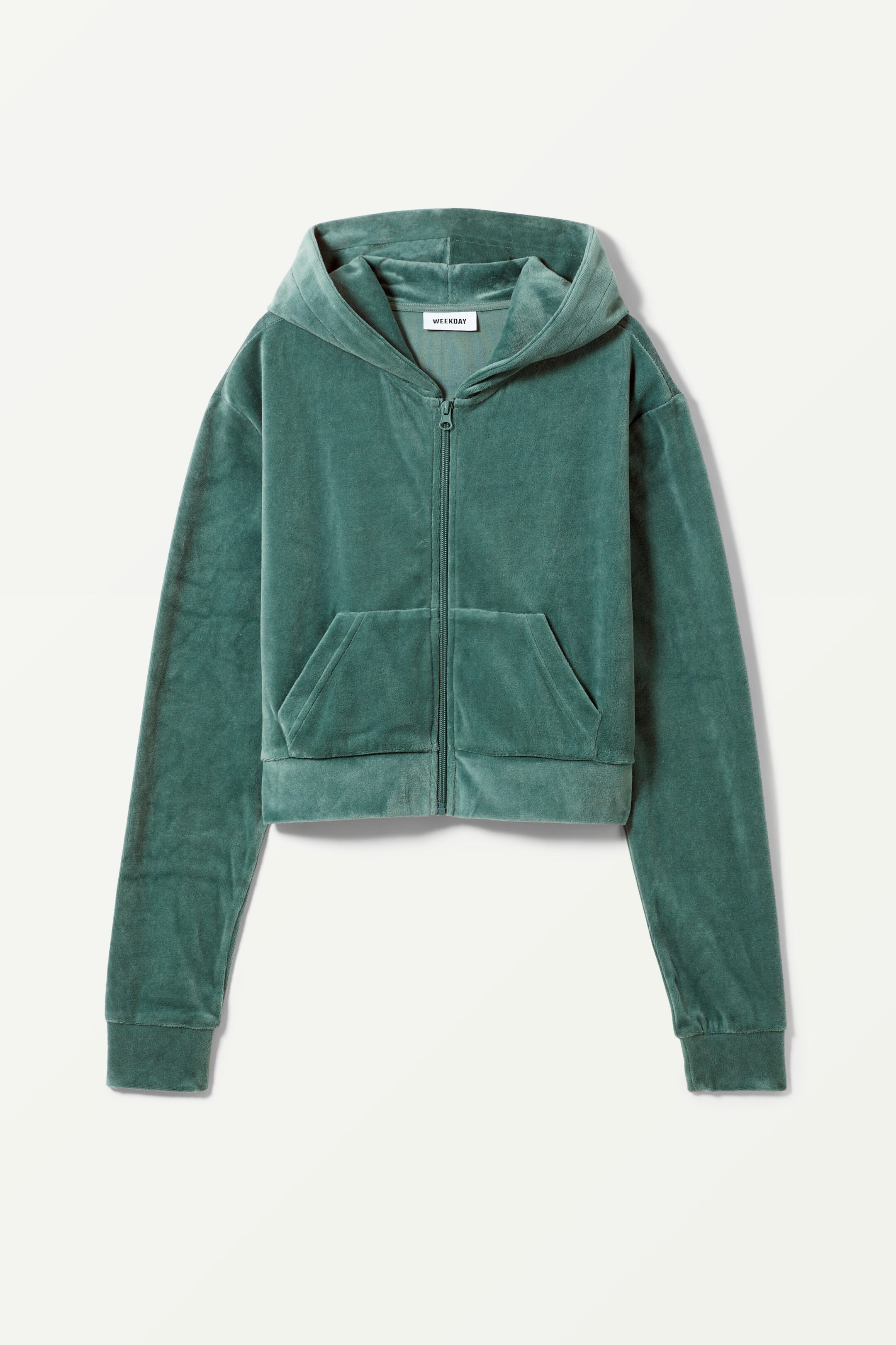 Teal - Juno Velour Zip Hoodie - 0