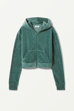 Teal - Juno Velour Zip Hoodie - 0