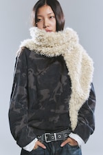 Dusty White - Pile Triangle Scarf - 0