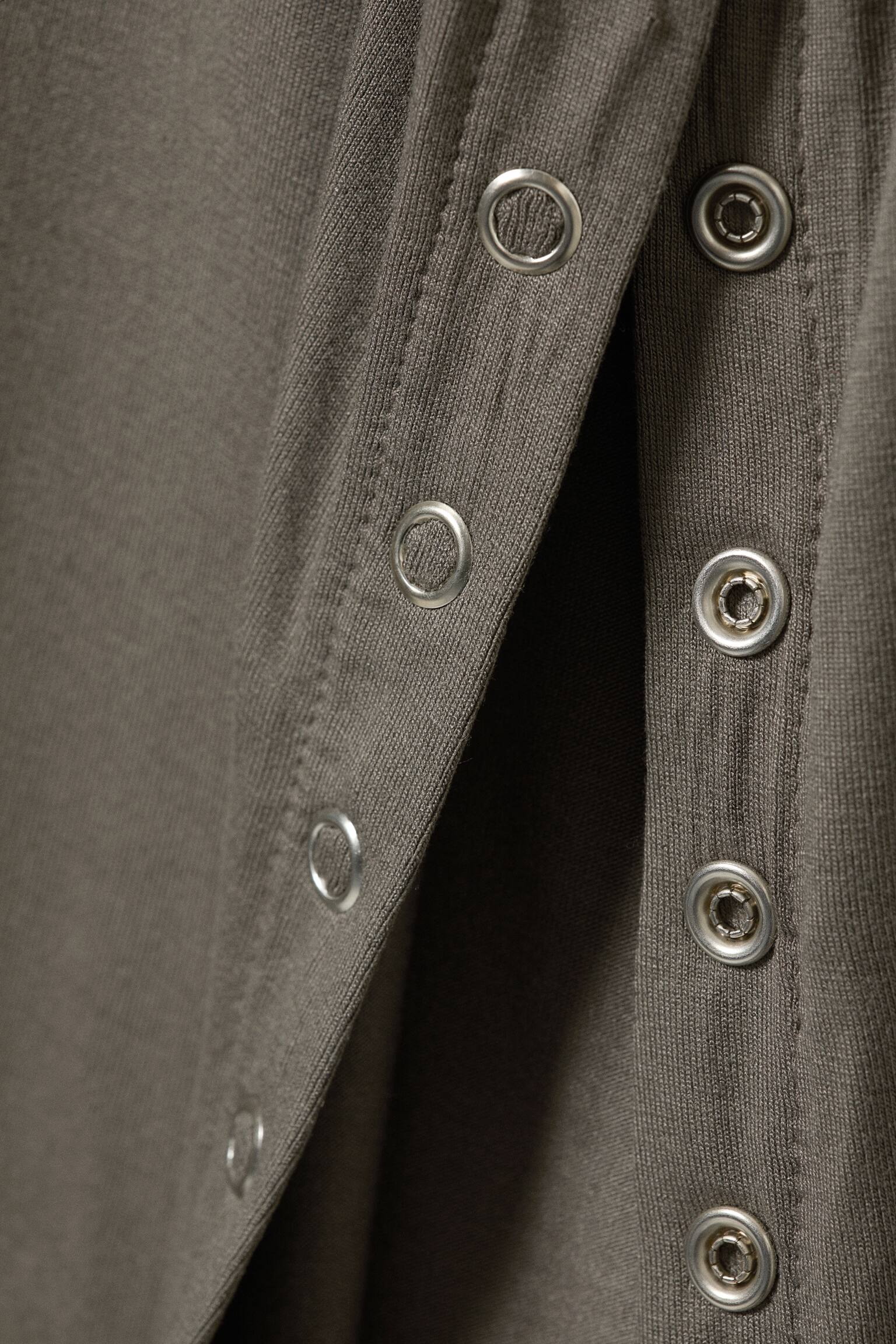 Top slim a maniche lunghe - Grigio polvere/Nero - 3